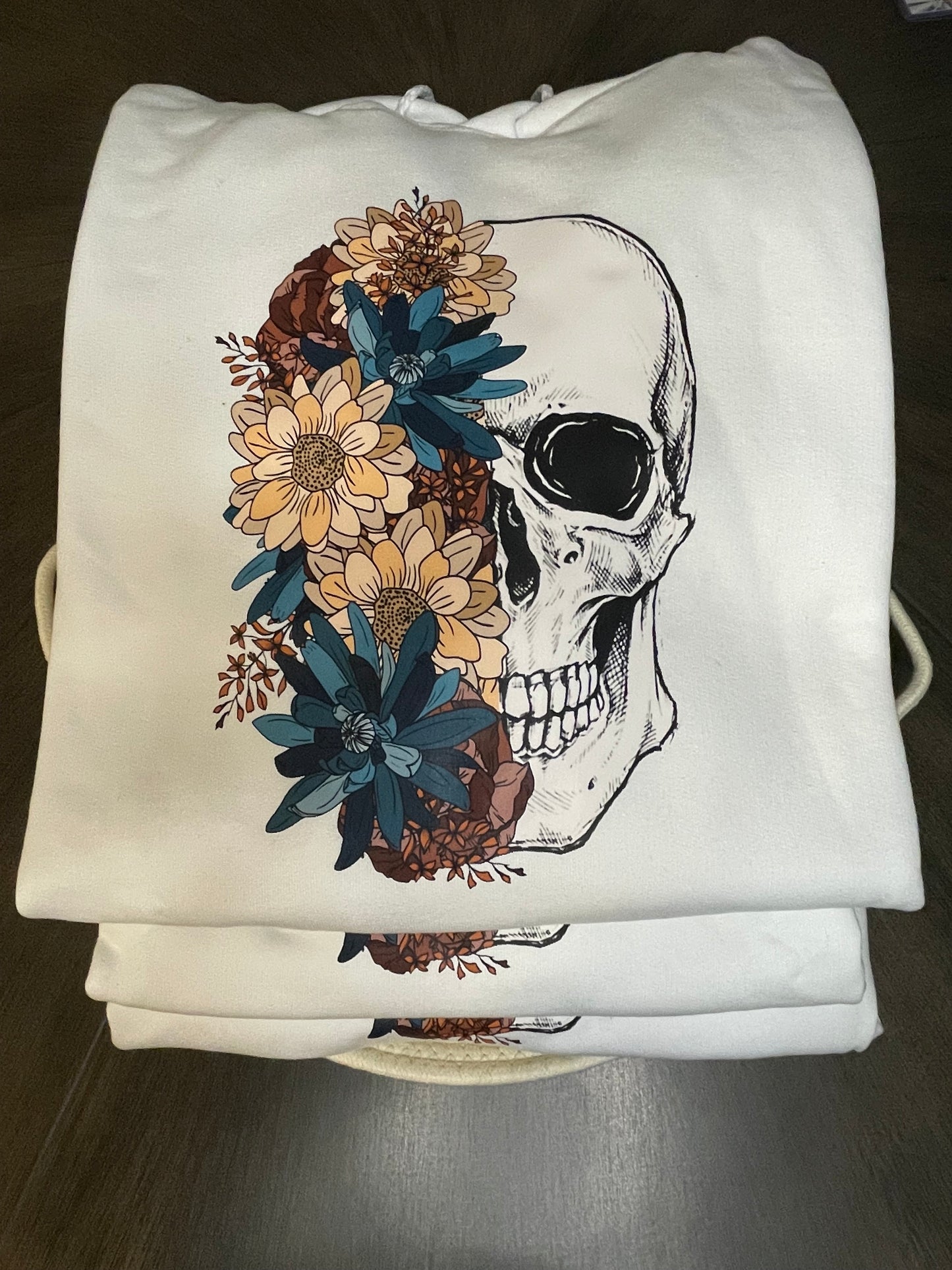 Floral Skull Hoodie (RTS)